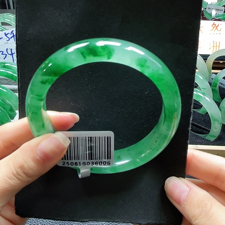 陆***子石英质玉（非洲翠）未镶嵌手镯