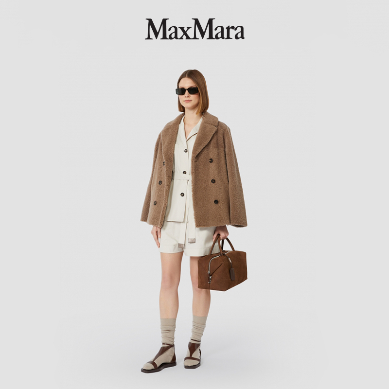 MaxMara 2025早秋新品女装棉府绸直筒短裤9146015106