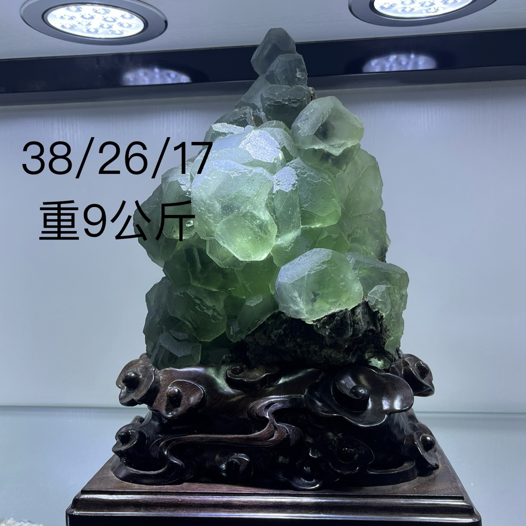绿萤石摆件天然原石家居装饰博物馆收藏