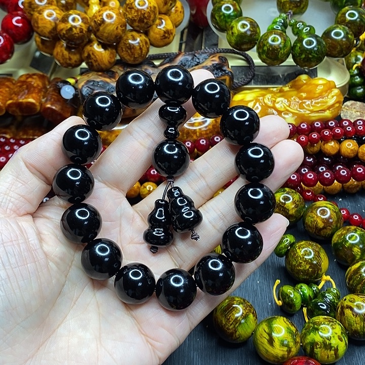 松木琥珀木文玩手串