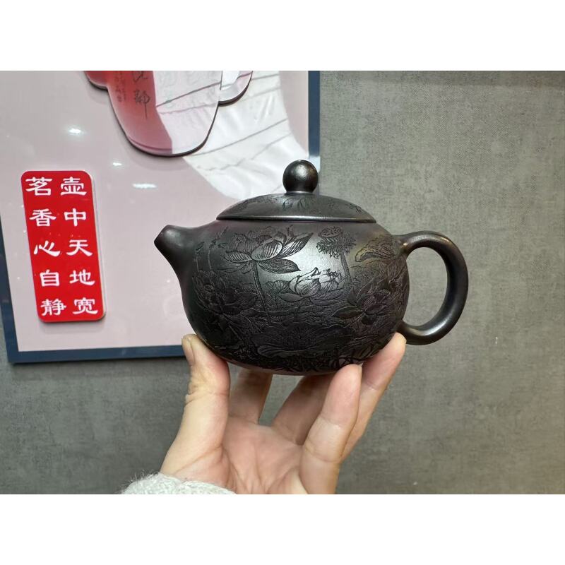 清风荷韵西施古红泥壶紫砂壶【维】