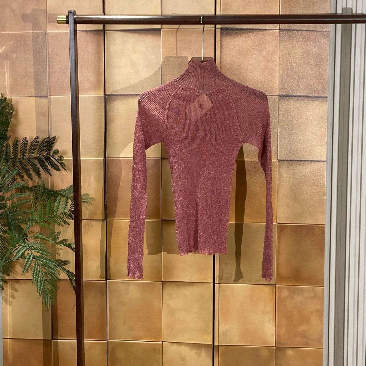 99新 AcneStudios  粉色亮闪弹力针织长袖/s码/99新/26922