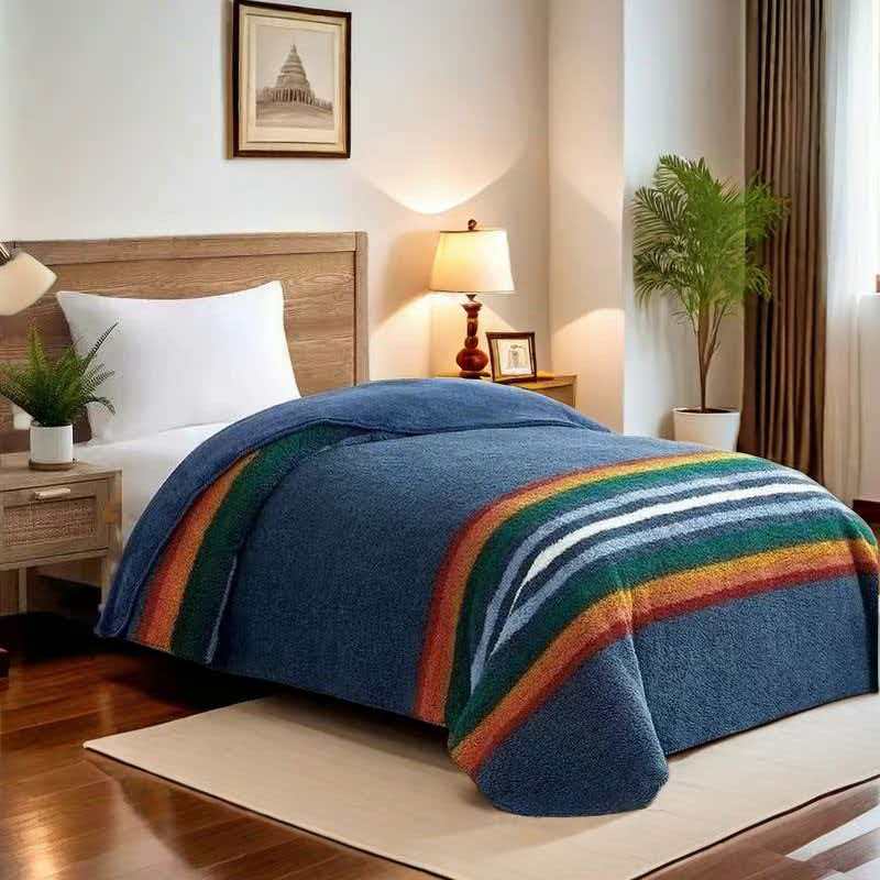 彩虹波西米亚毯盖毯沙发巾休闲毯民族风图腾露营野餐毯加厚