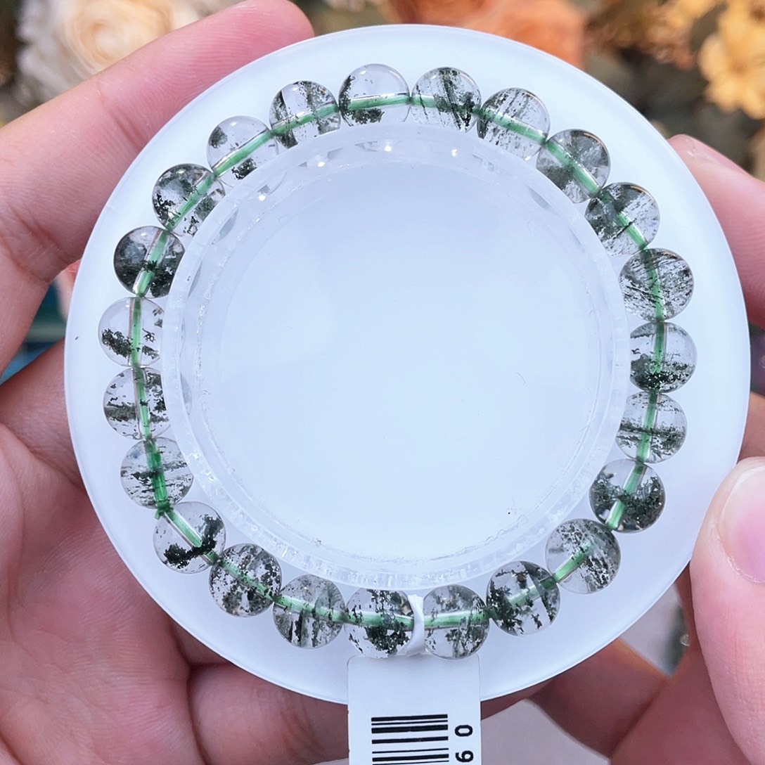 未镶嵌水晶手串墨绿满天星绿幽灵8m