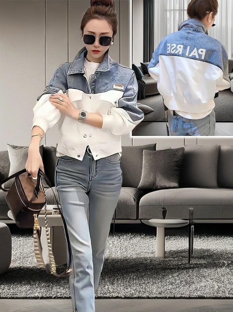 春秋季节时尚潮流百搭长袖休闲复古春季宽松韩版牛仔外套