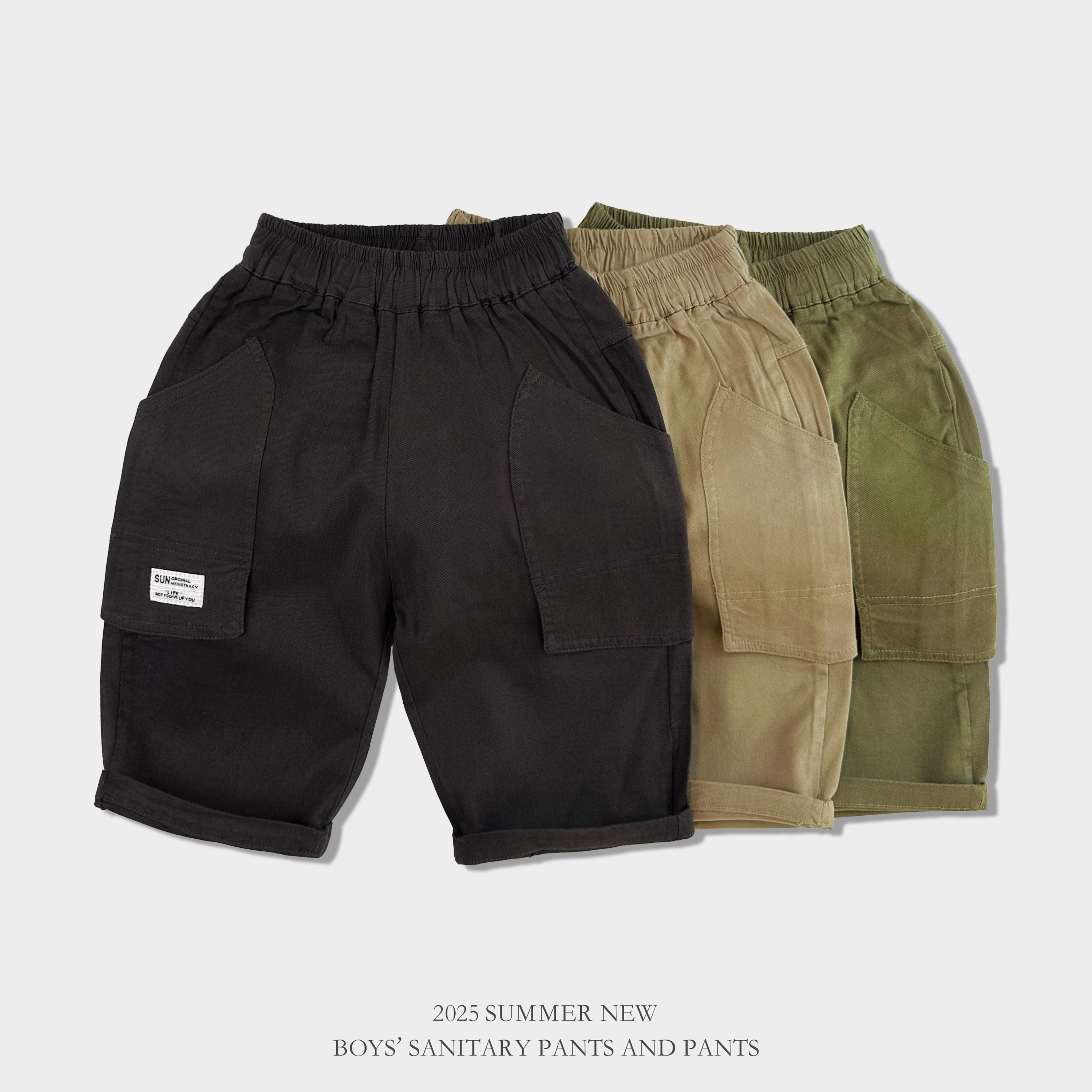 【现货】【薄软】潮酷男童中裤夏季七分裤儿童柔软短裤 6852#