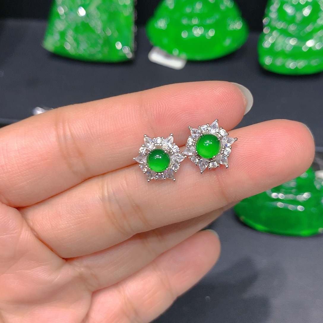 颈饰银S925镶嵌翡翠00085