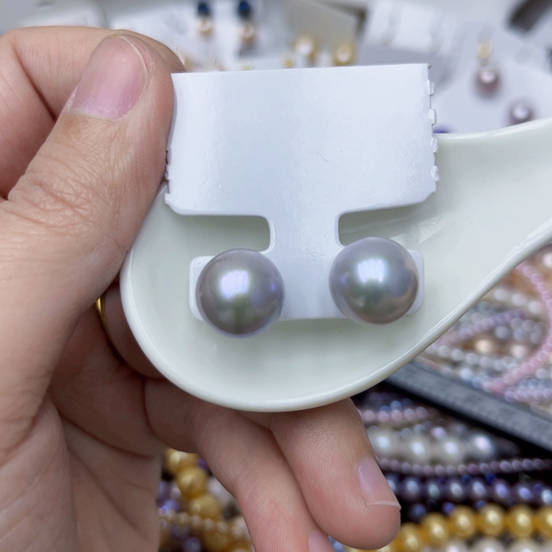 淡水珍珠耳饰银S925镶嵌