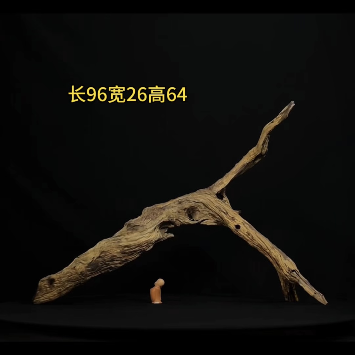 张大狼造景沉木长96cm拱桥飘枝 南美鱼缸造景 鬼柳木秒沉
