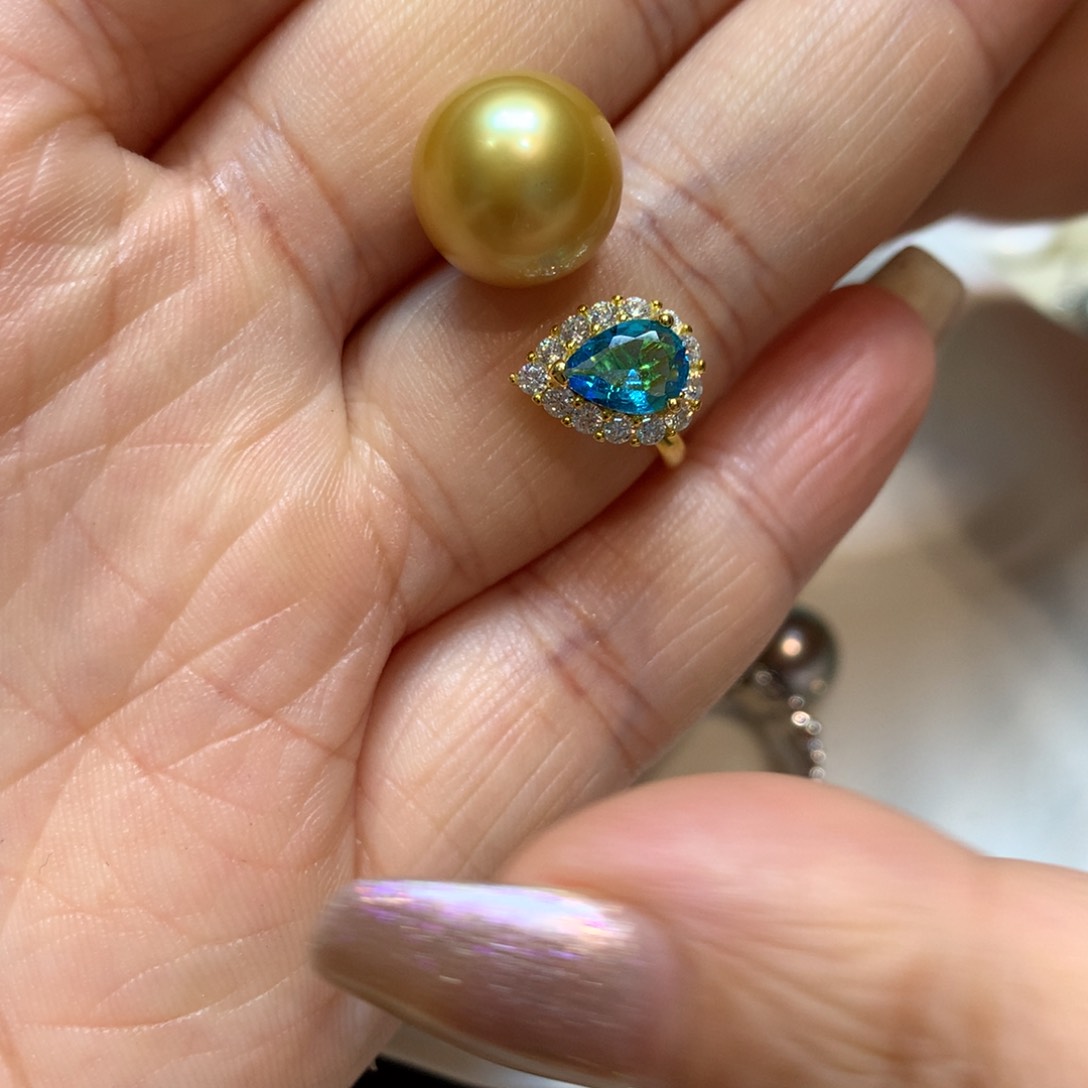 海水珍珠戒指银S925镶嵌