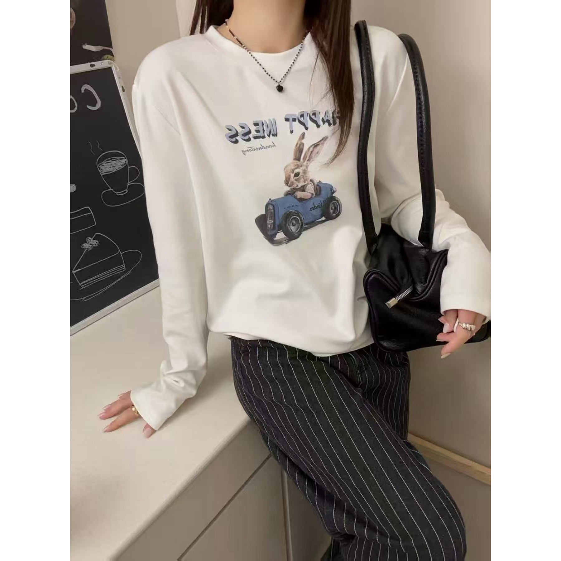 【仙仙推荐】Coloryang韩系加绒卡通印花长袖t恤91752