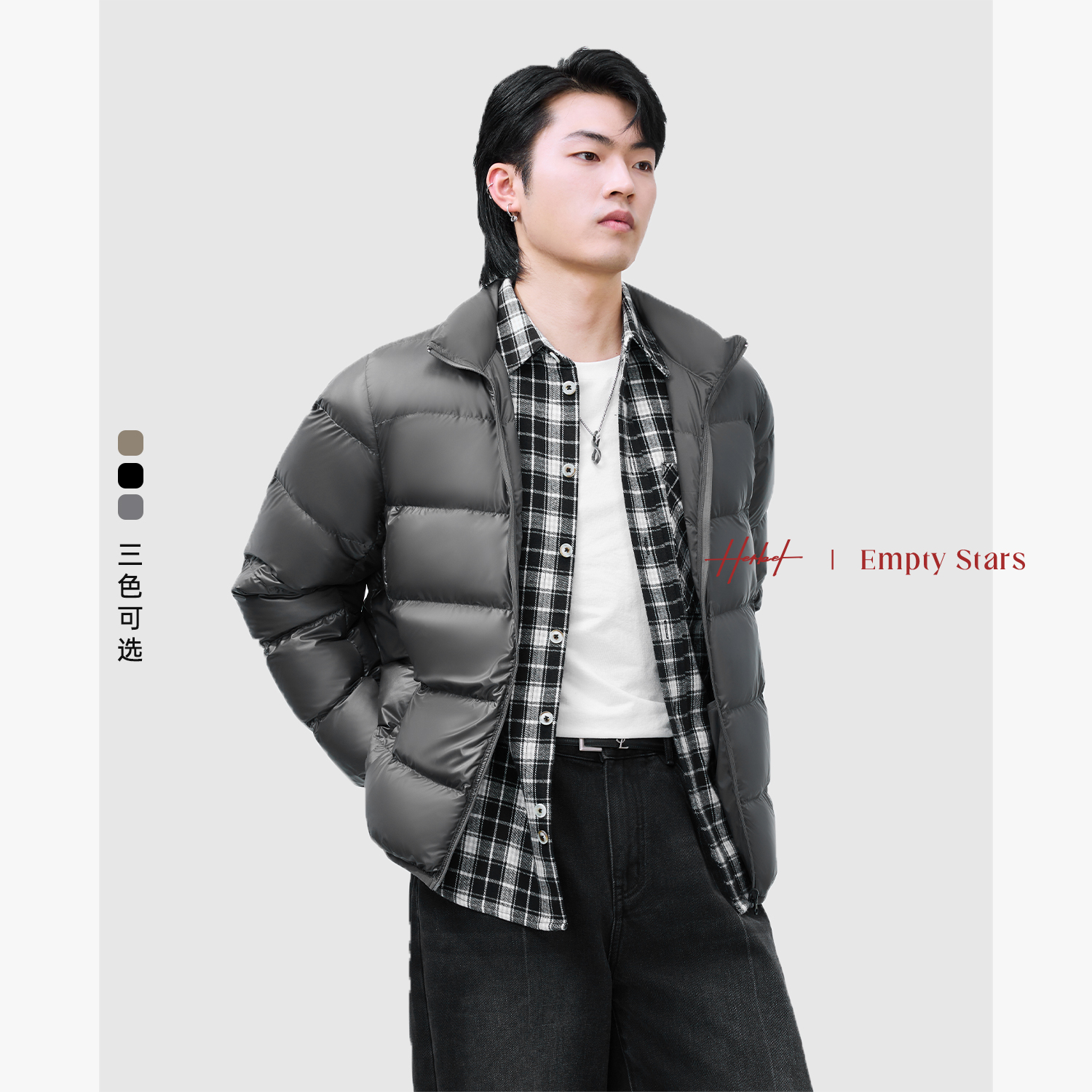 HERBEL/黑白2024羽绒服男款冬季零压设计双面穿舒适感多色蓬松潮