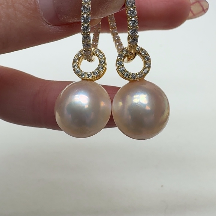 拼合珍珠（马贝珠）耳饰银S925镶嵌
