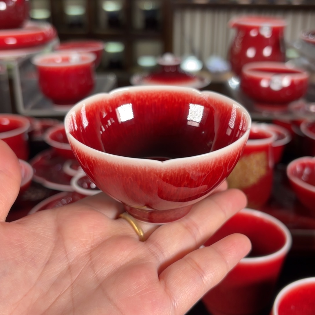 杯子景德镇原矿郎红杯