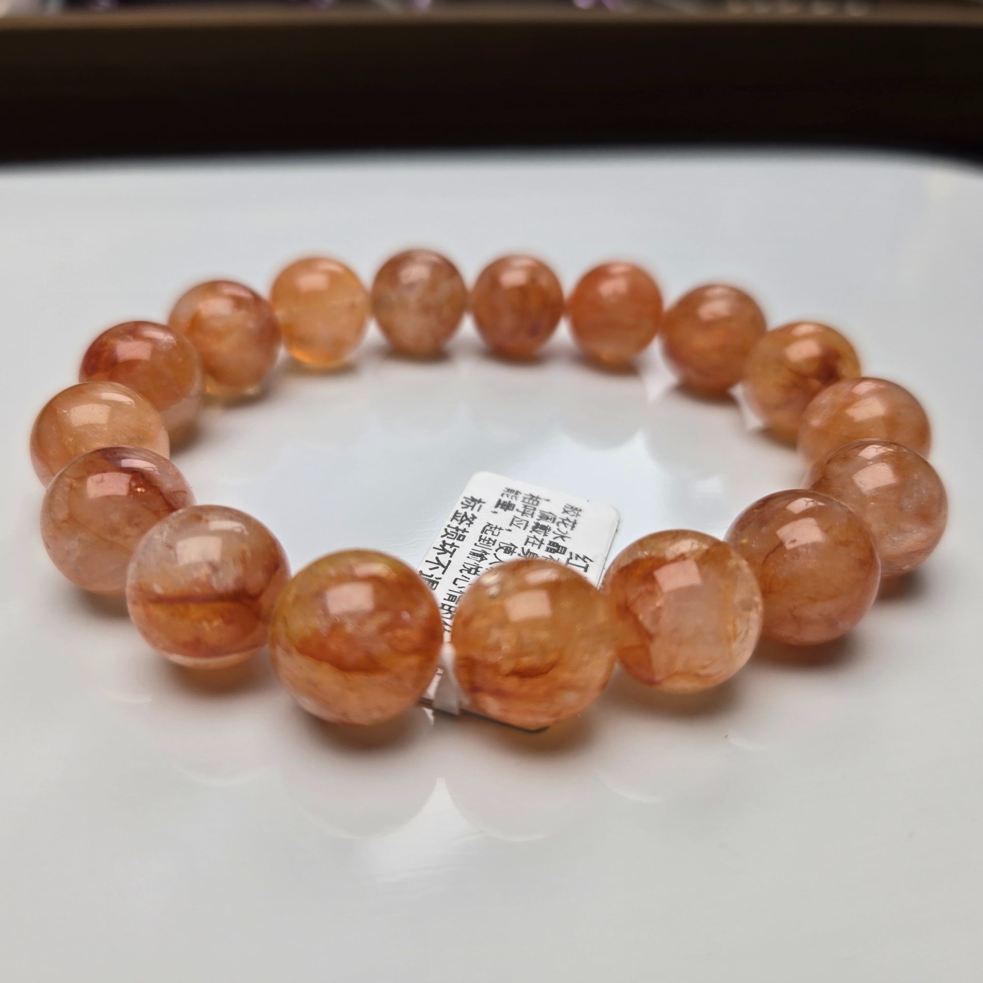 【增强磁场】红胶花天然水晶手串增强能量