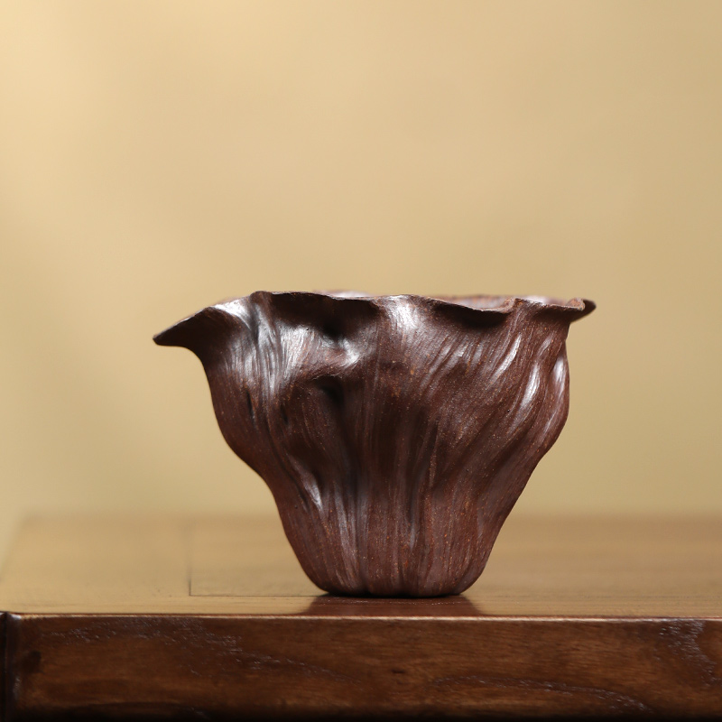 大吉羊柴烧 宜兴茶道分茶器 好运莲莲公道杯160ml