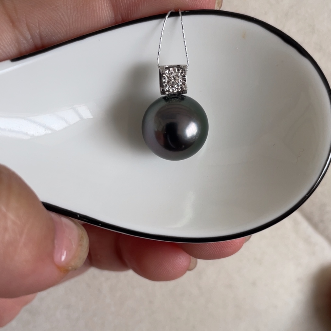 海水珍珠吊坠(不含链)18K金镶嵌123-14mm