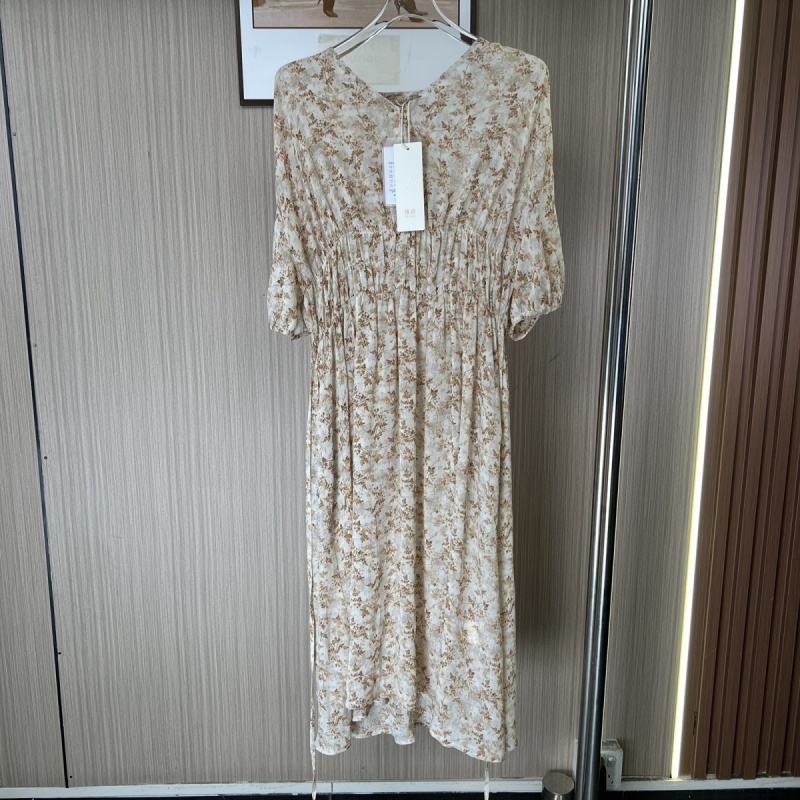 1656撤柜LD气质夏季新款印花高级法式碎花连衣裙宽松显瘦裙子