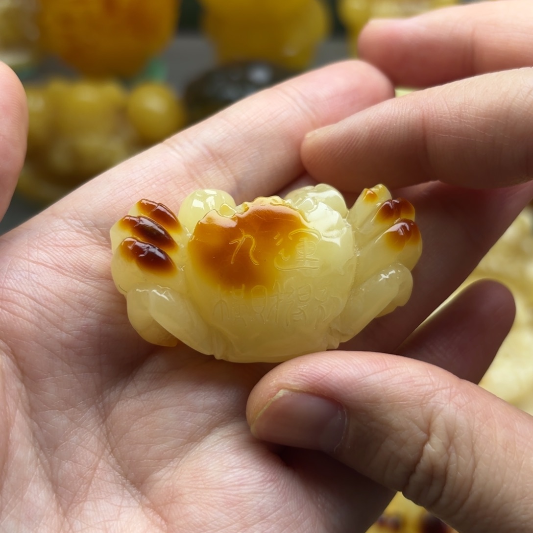 蜜蜡裸石未镶嵌蜜蜡吊坠打孔不退换