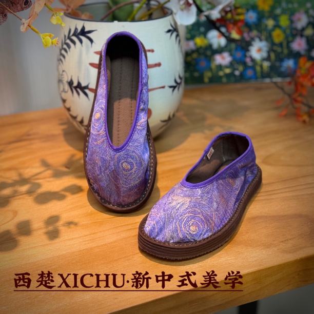 西楚新品【金线玫瑰】中国风透气舒适养脚纯手工千层底布鞋民族风