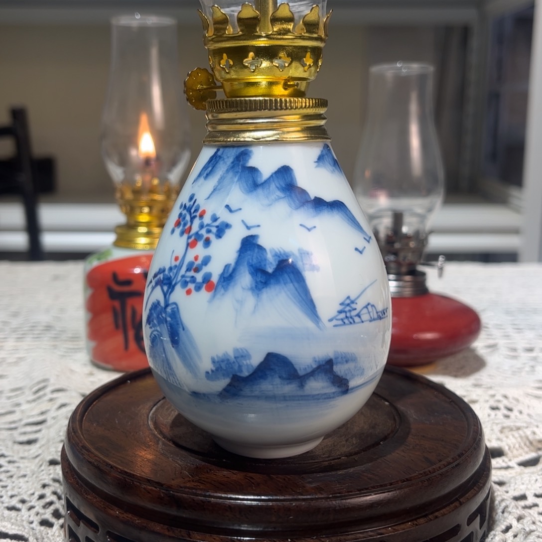 摆件景德镇陶瓷香薰灯