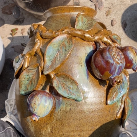 【闪购商品】紫砂花盆高37口13手工无孔