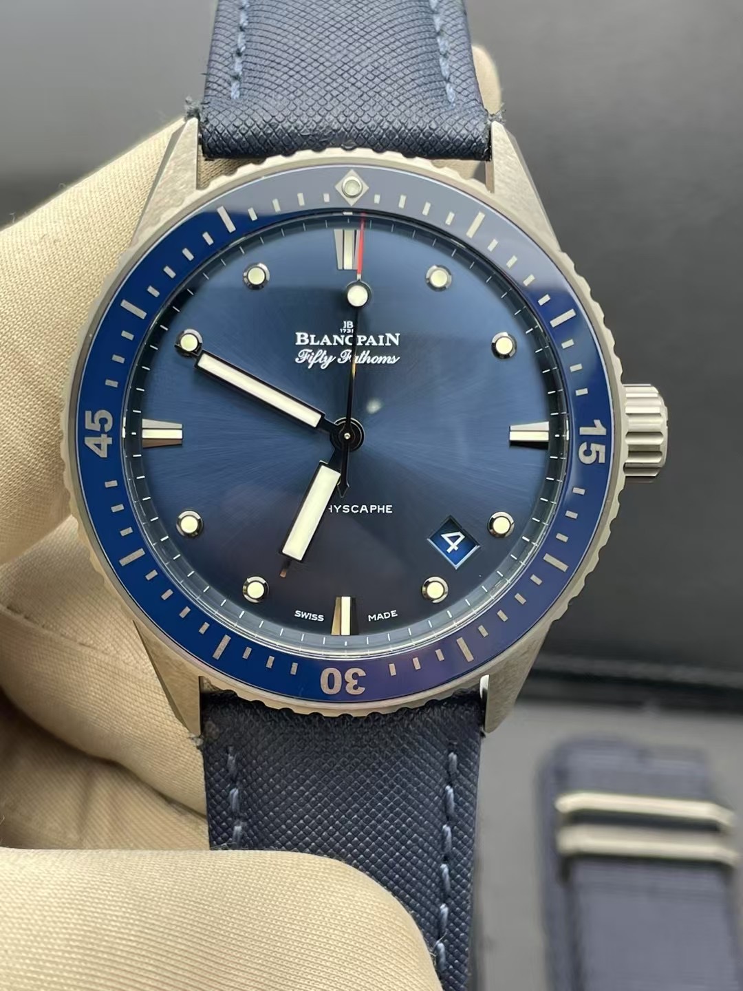 95新 宝珀 杜师傅/自动机械男/五十噚/蓝盘陶瓷