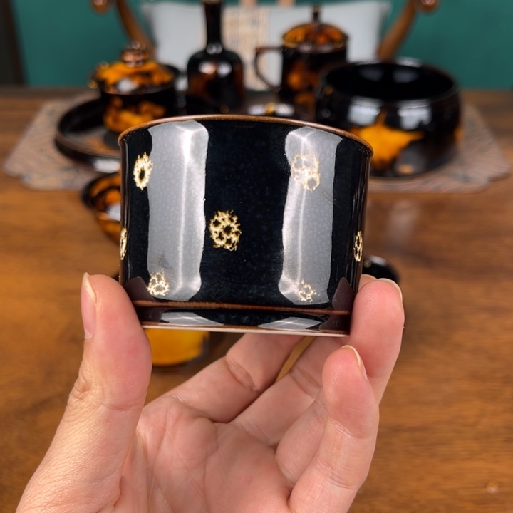 杯点彩鹧鸪斑直口容天杯