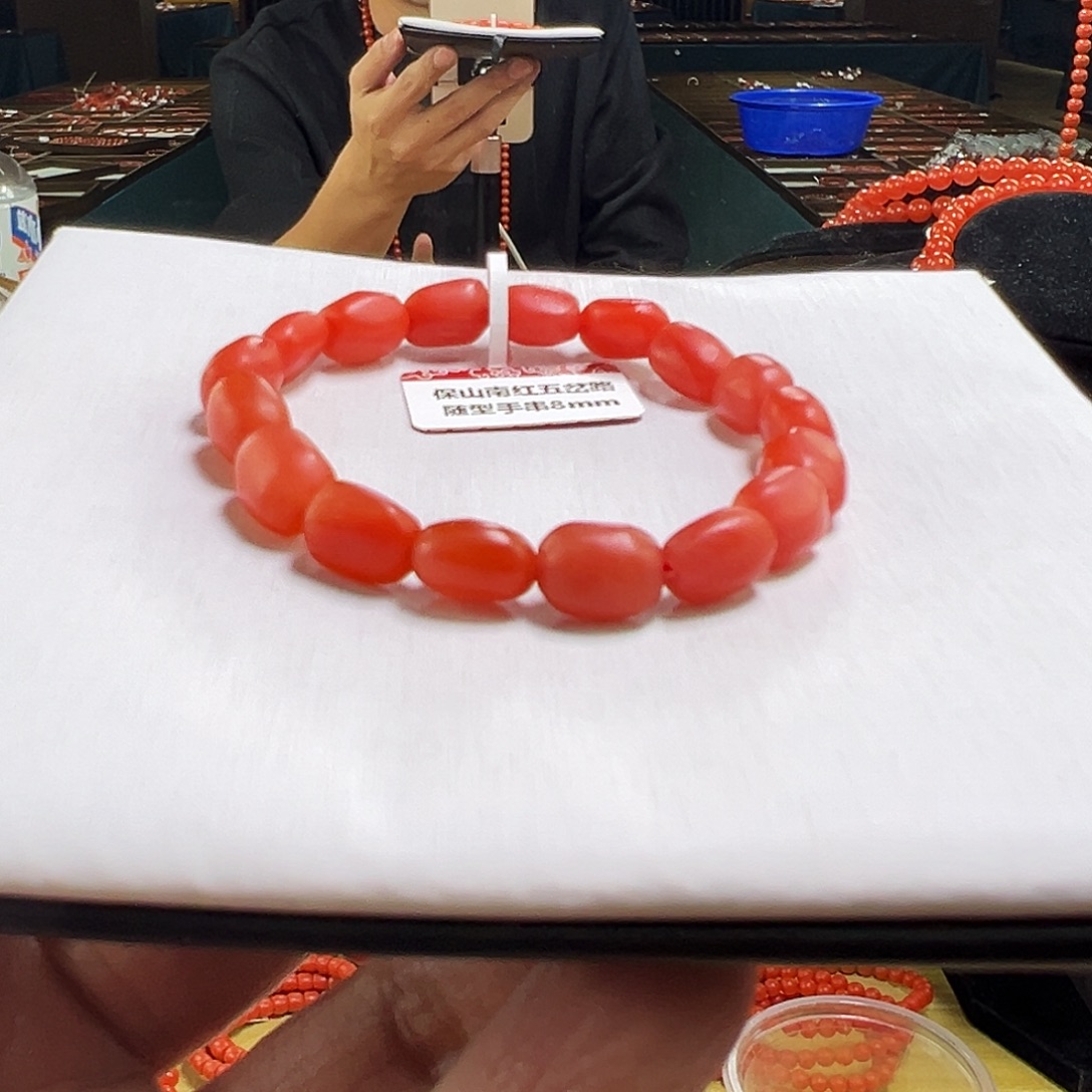 南红玛瑙未镶嵌多样性发一8mmmm锦红