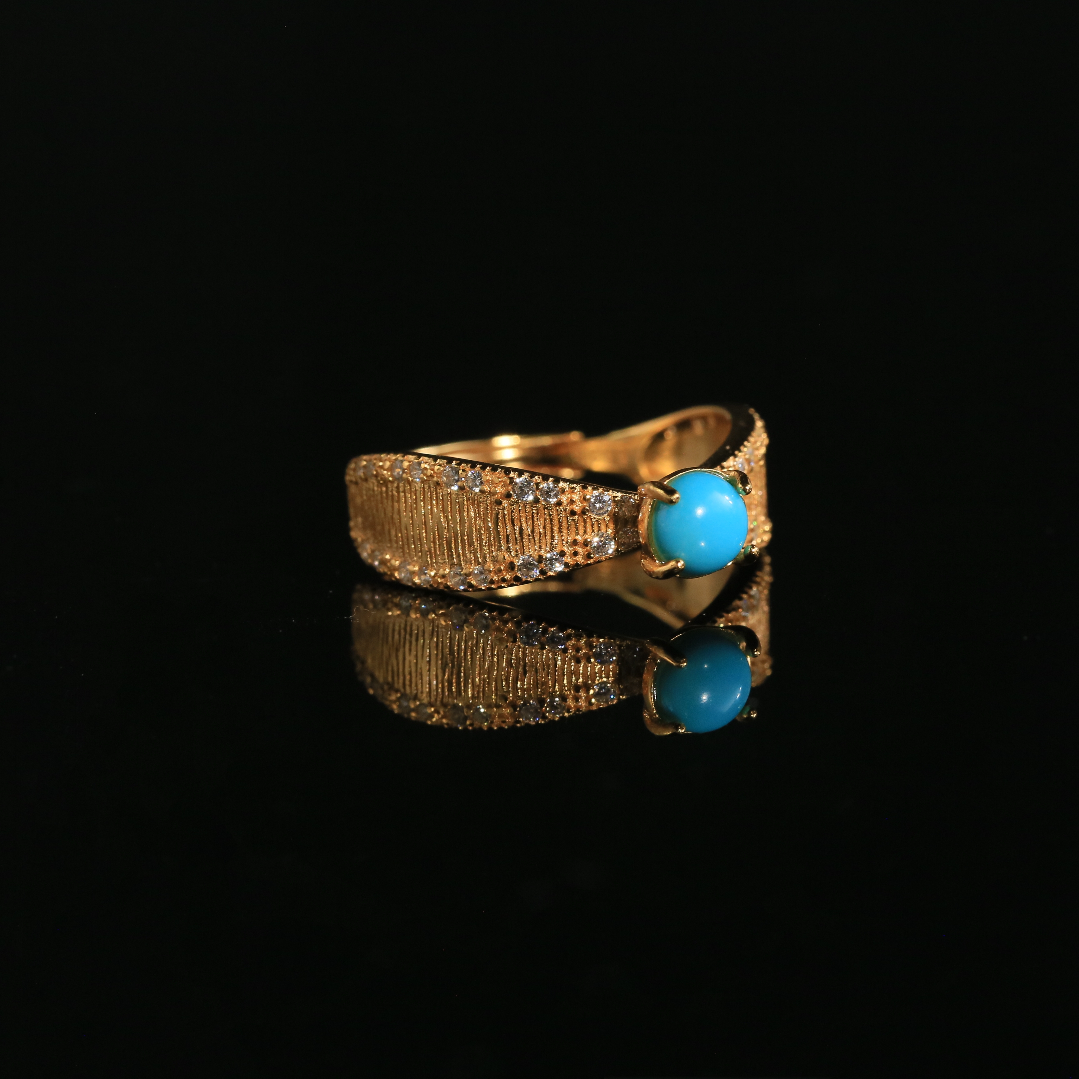 【杨杨专属】S925绿松石拉丝边戒指美松指环 约5mm XZ0369BZ