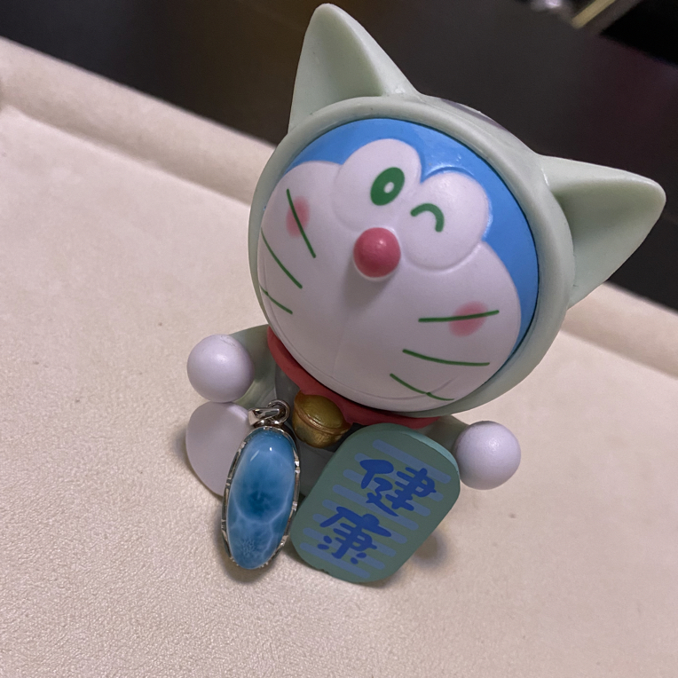 天然海纹石蛋面高冰艳兰吊坠