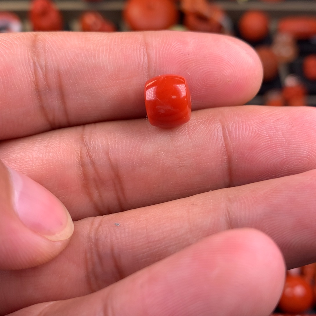 南红玛瑙未镶嵌精工直切单珠9.6