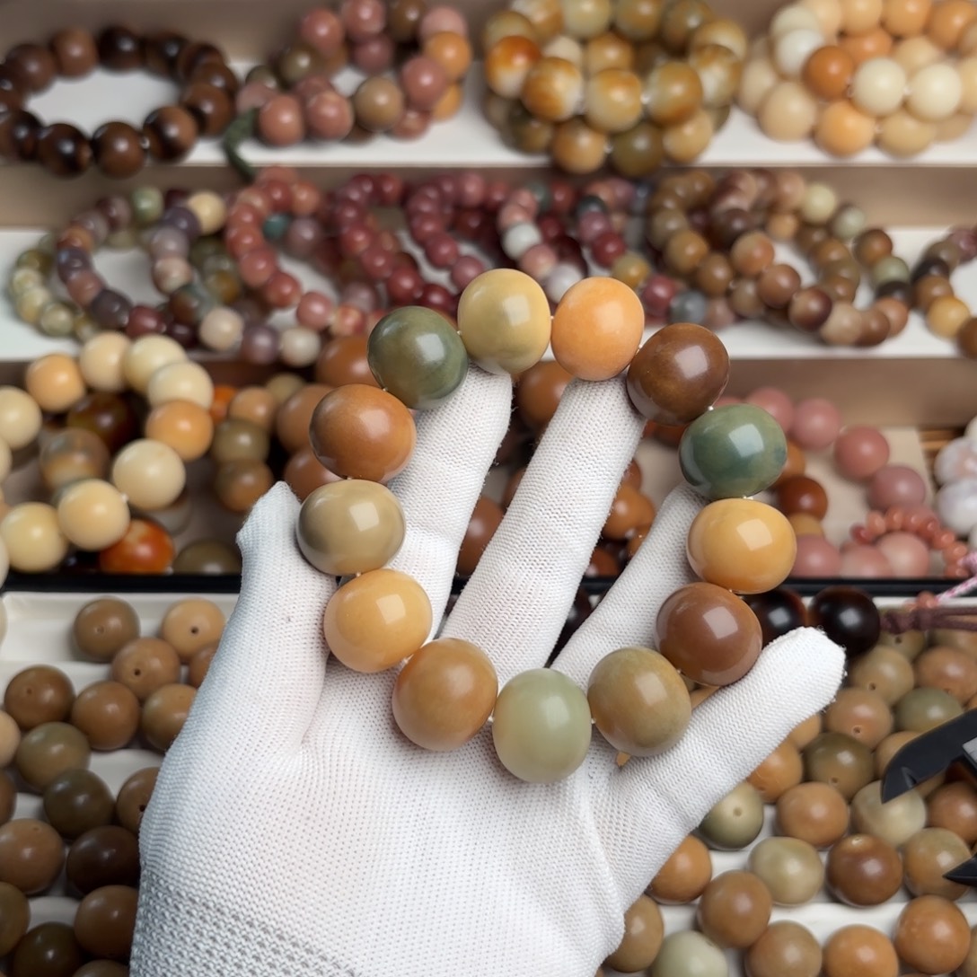 手串菩提根/象牙果卡21干磨 微瑕