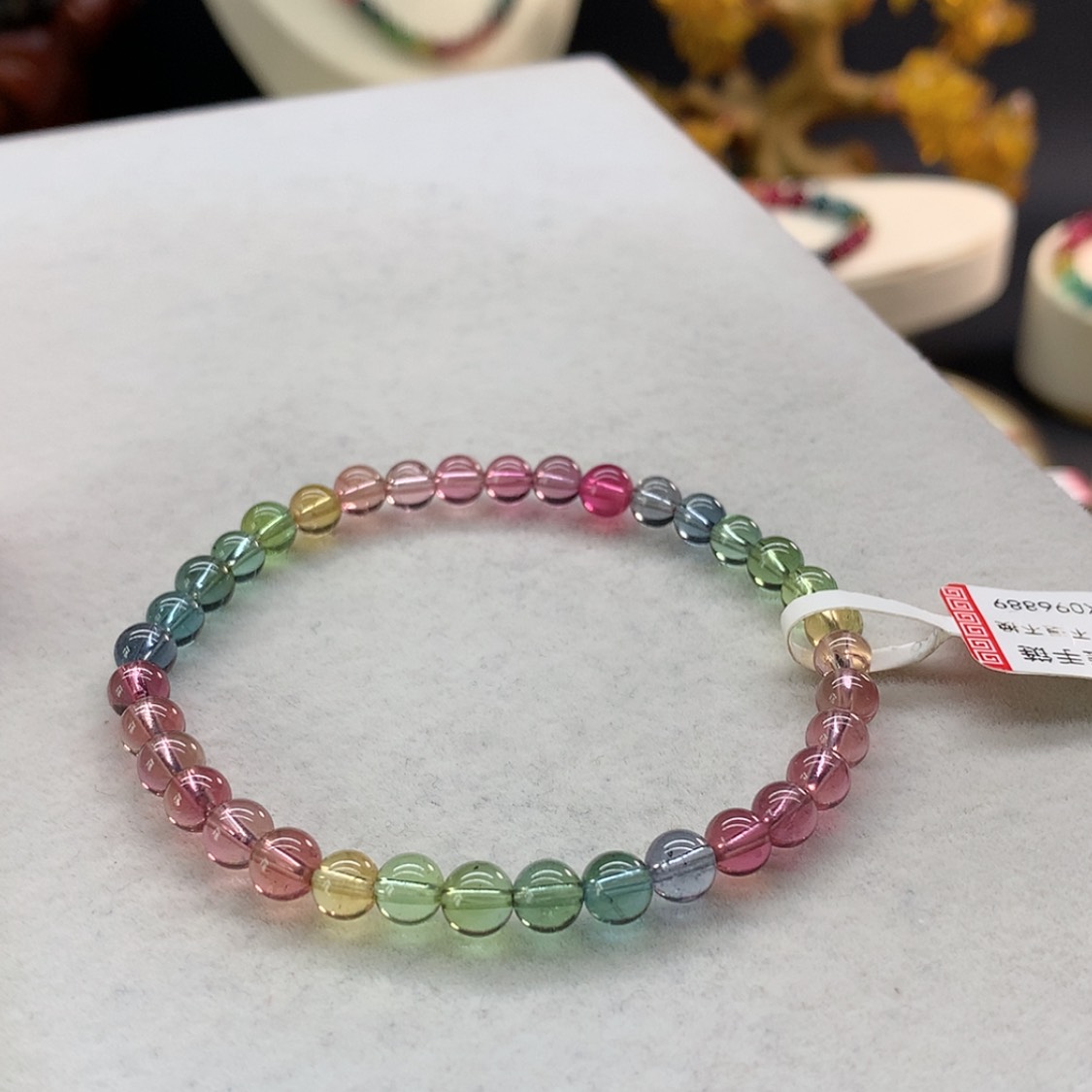 【闪购商品】未镶嵌手链碧玺荧光人鱼单圈5.8