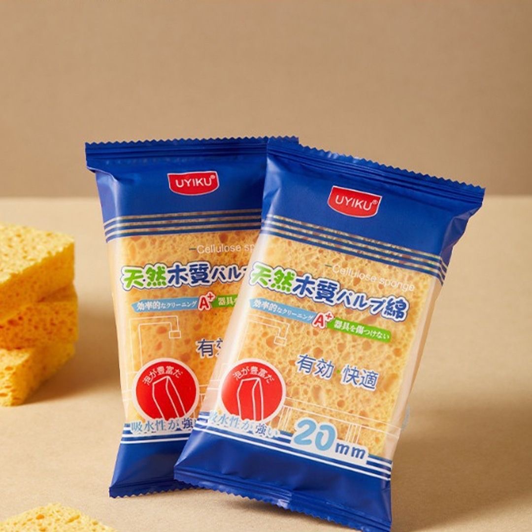 UYIKU物以可天然木浆棉洗碗海绵 厨房百洁布刷碗不沾油吸水