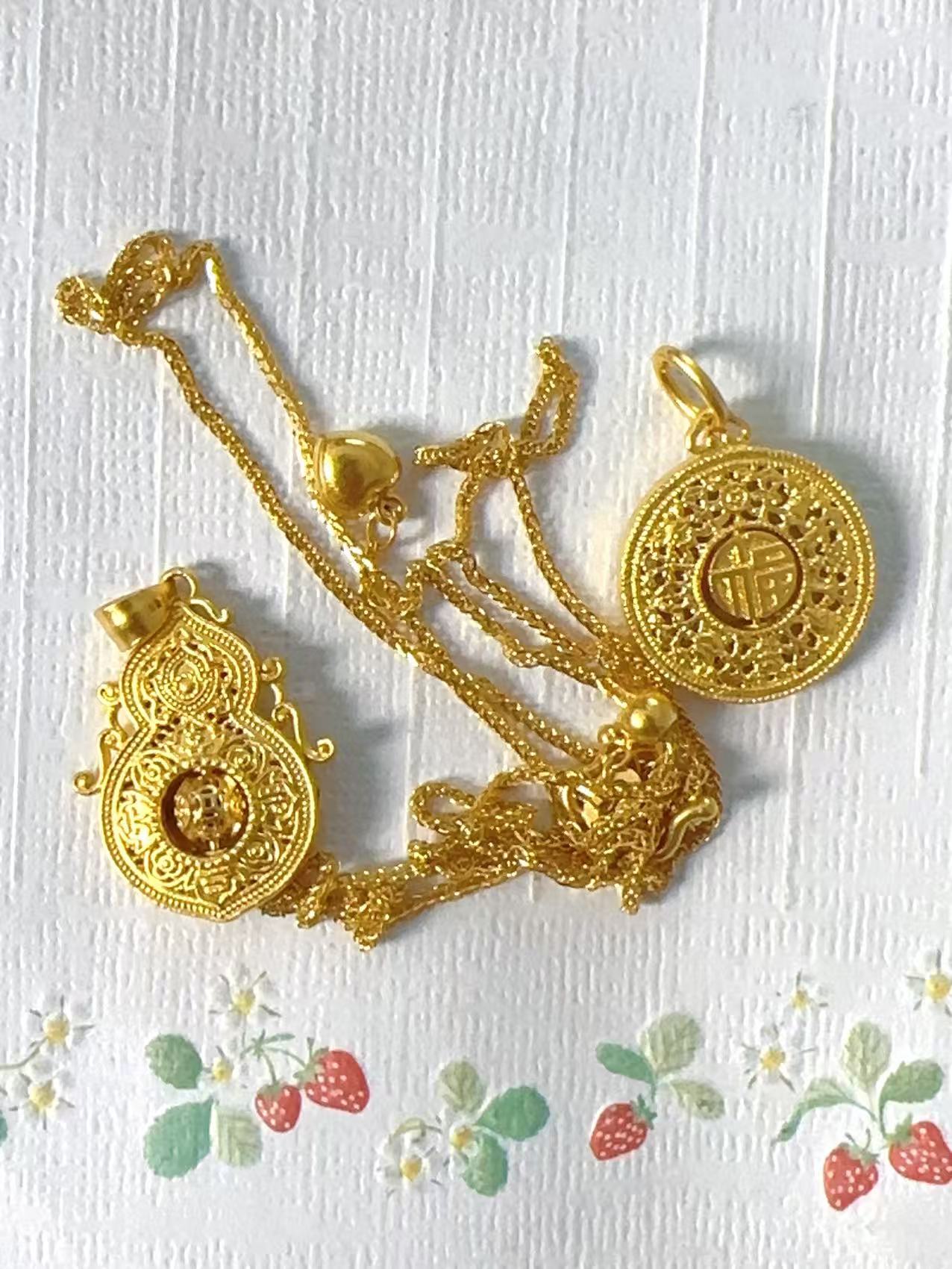 足金999黄金项链套链闪0素链