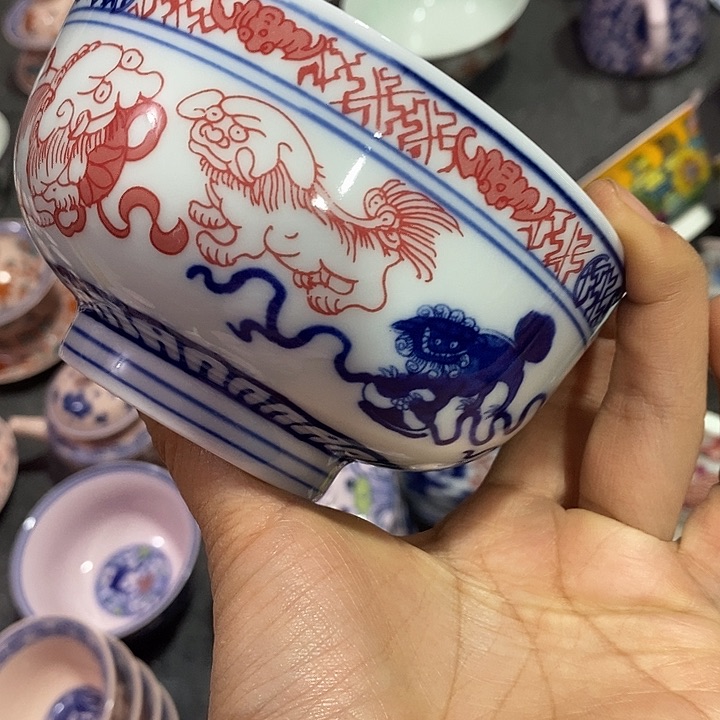 摆件陶5寸绿稀土罗汉碗87号