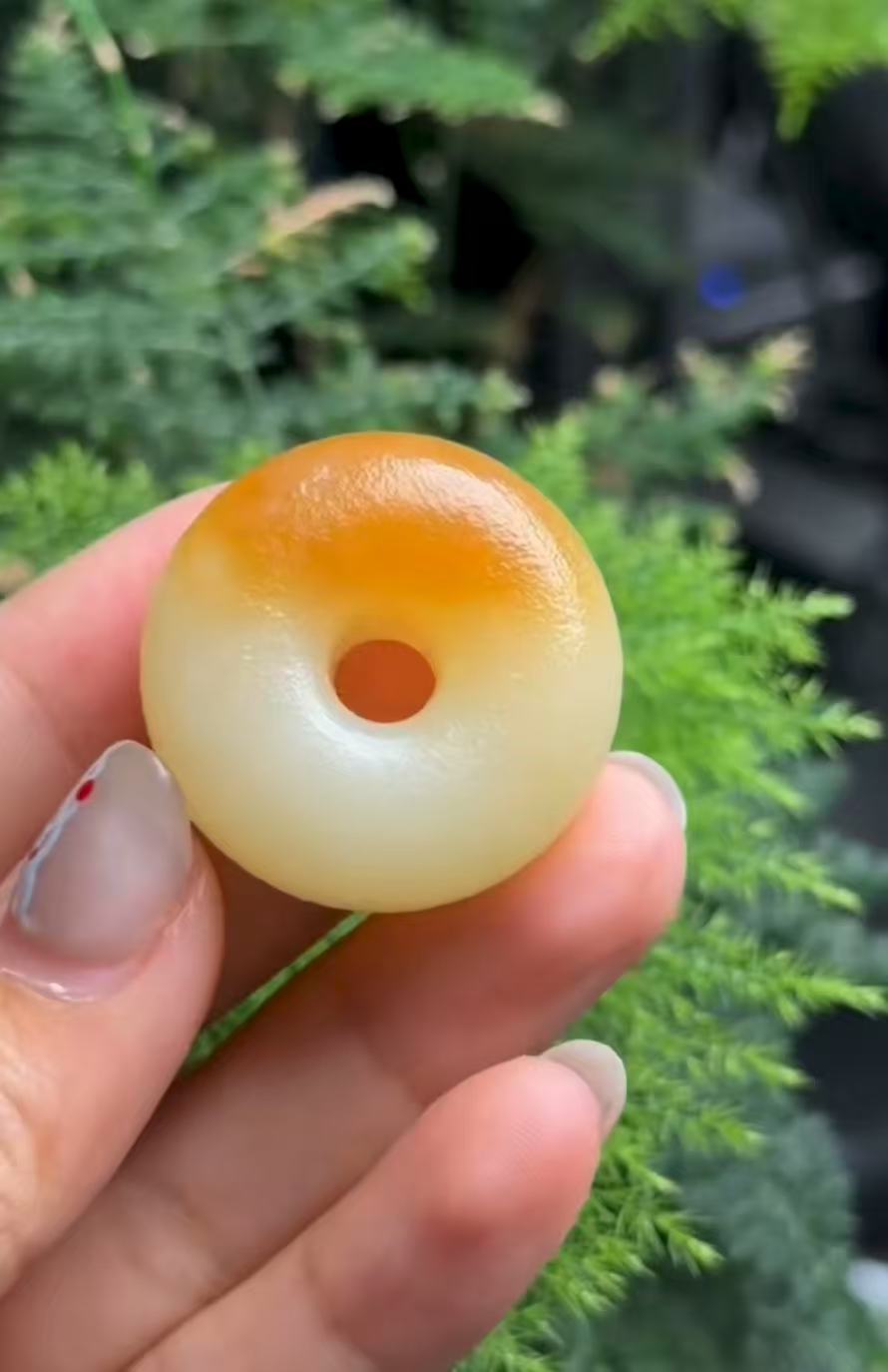 且末糖白天然老面包玉平安扣复古挂件