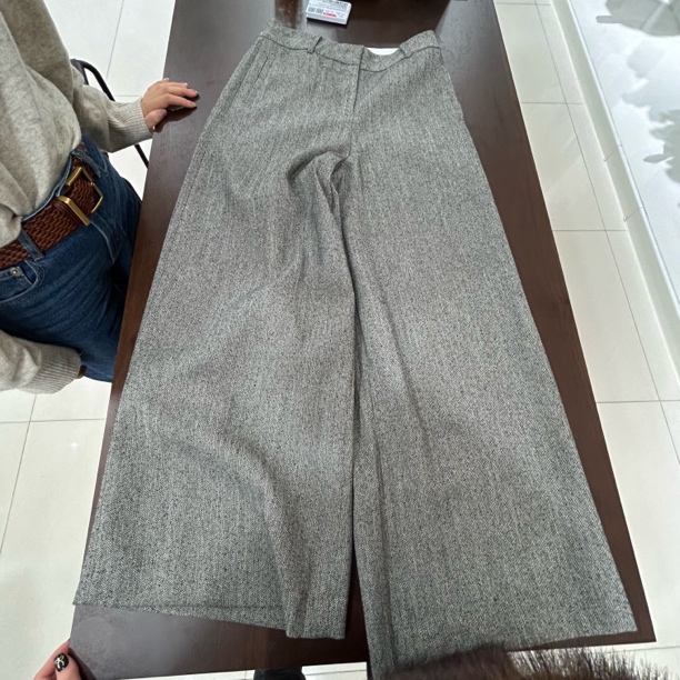 冬季新款加绒高腰毛呢阔腿裤女显瘦百搭休闲直筒裤