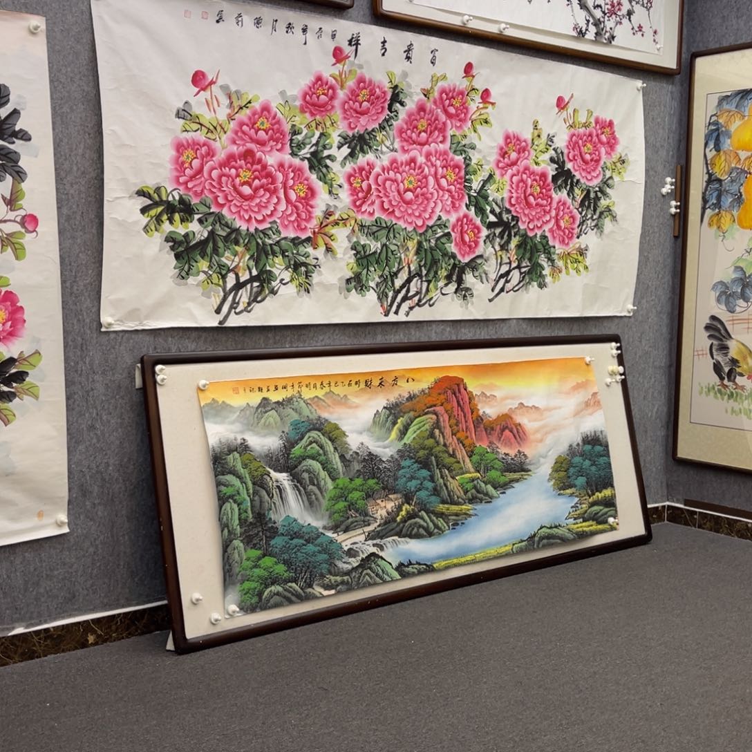 国画八尺牡丹画芯