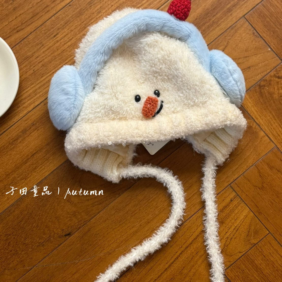 子田推荐-儿童小雪人耳机帽