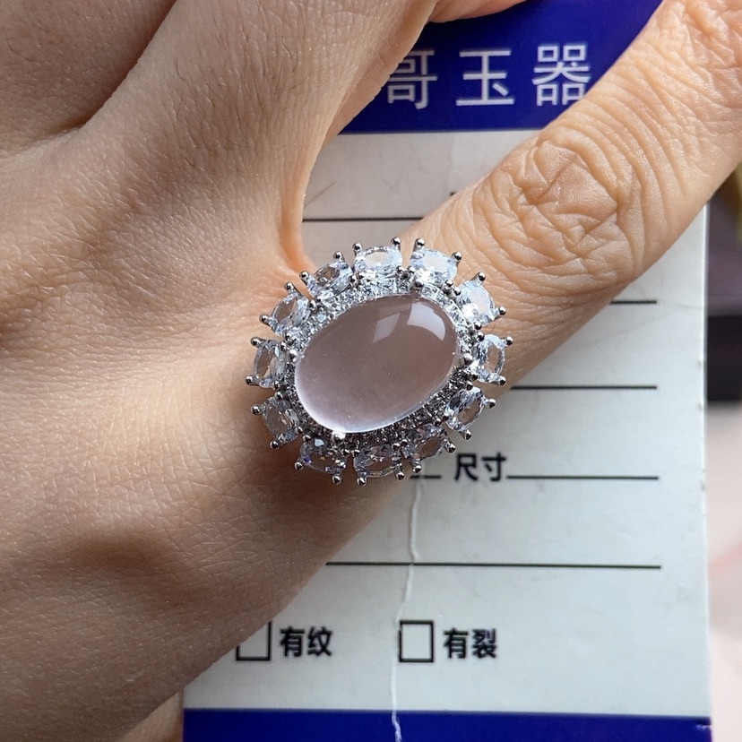 【闪购商品】水晶戒指银S925镶嵌定**昂开口 新疆西藏不包邮