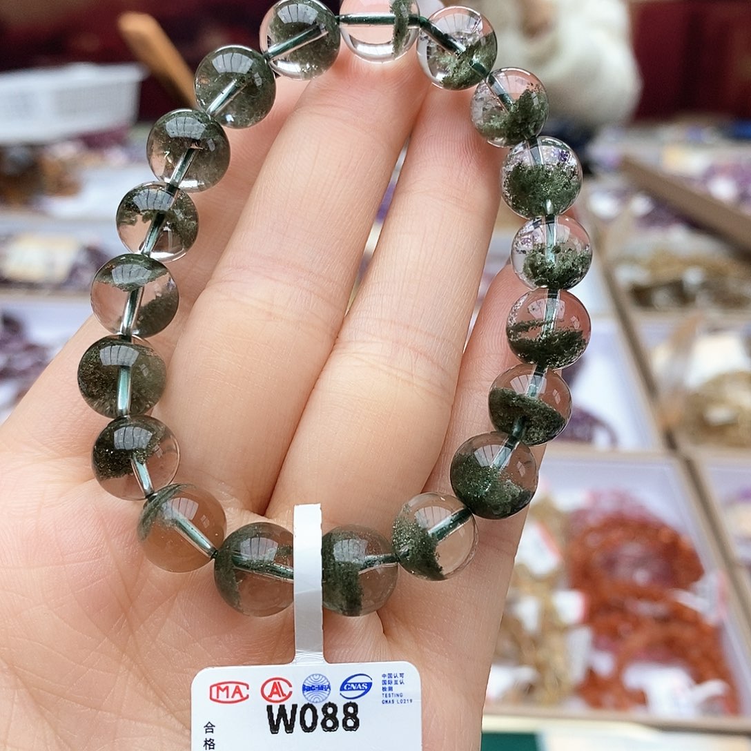 水晶手链未镶嵌W088 绿幽灵