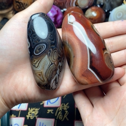 未镶嵌玛瑙/玉髓珠宝奇石大**摆打孔穿绳 不退不换