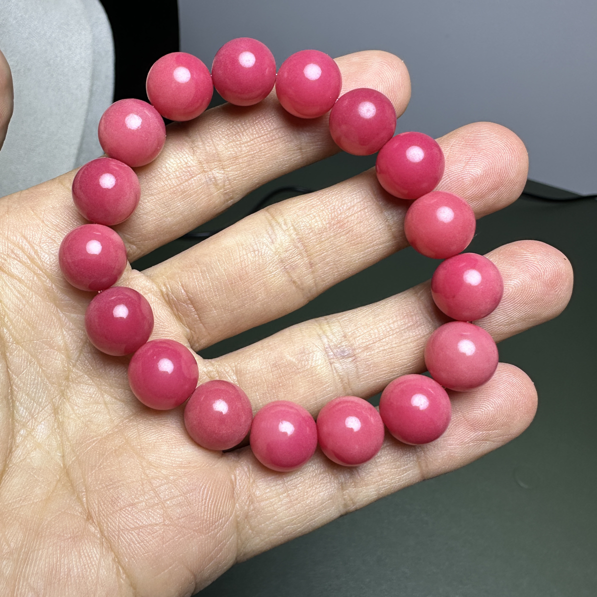 A214蔷薇梅子卡10mm胖苹果手串