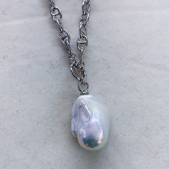 银S925镶嵌耳饰淡水珍珠