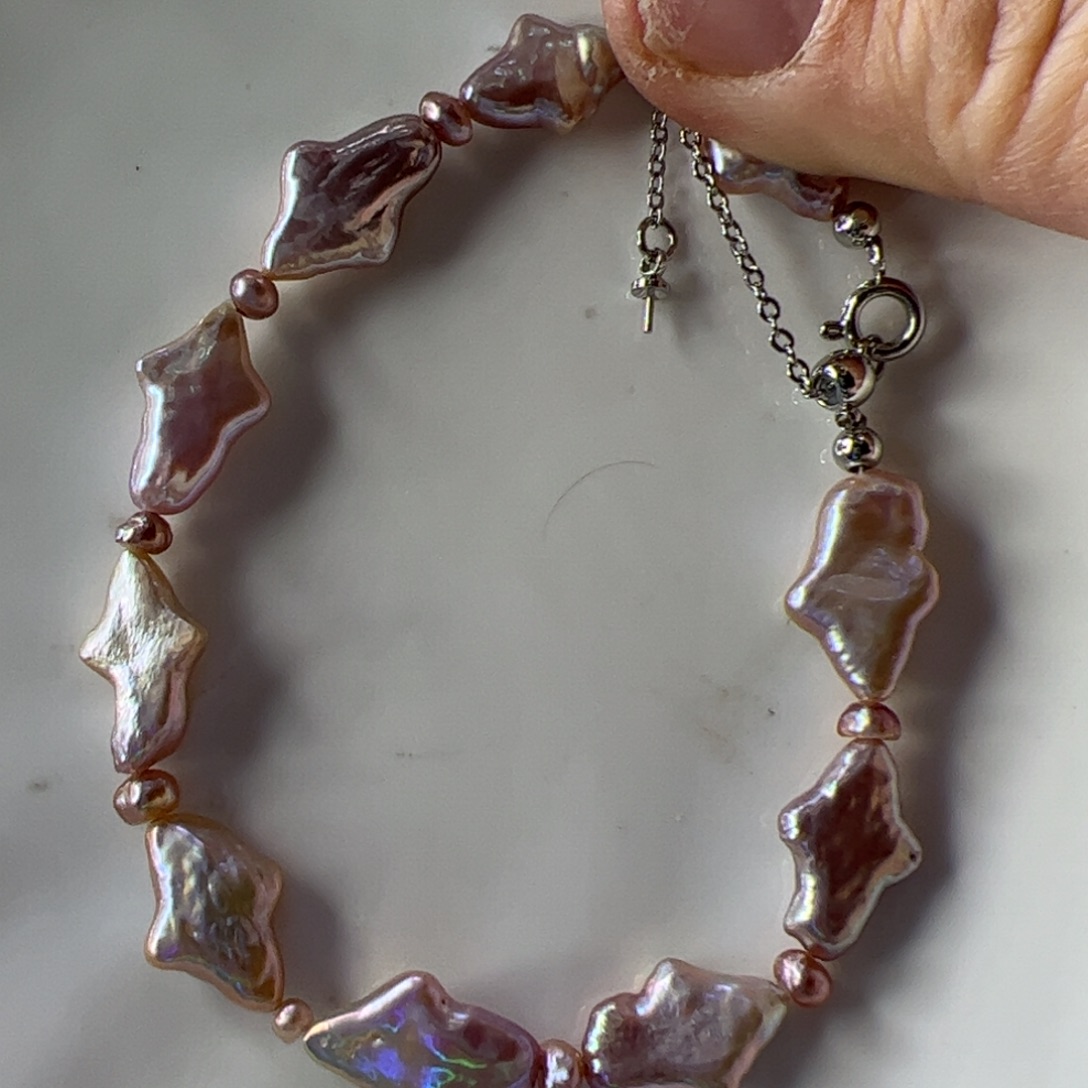 淡水珍珠手绳合金