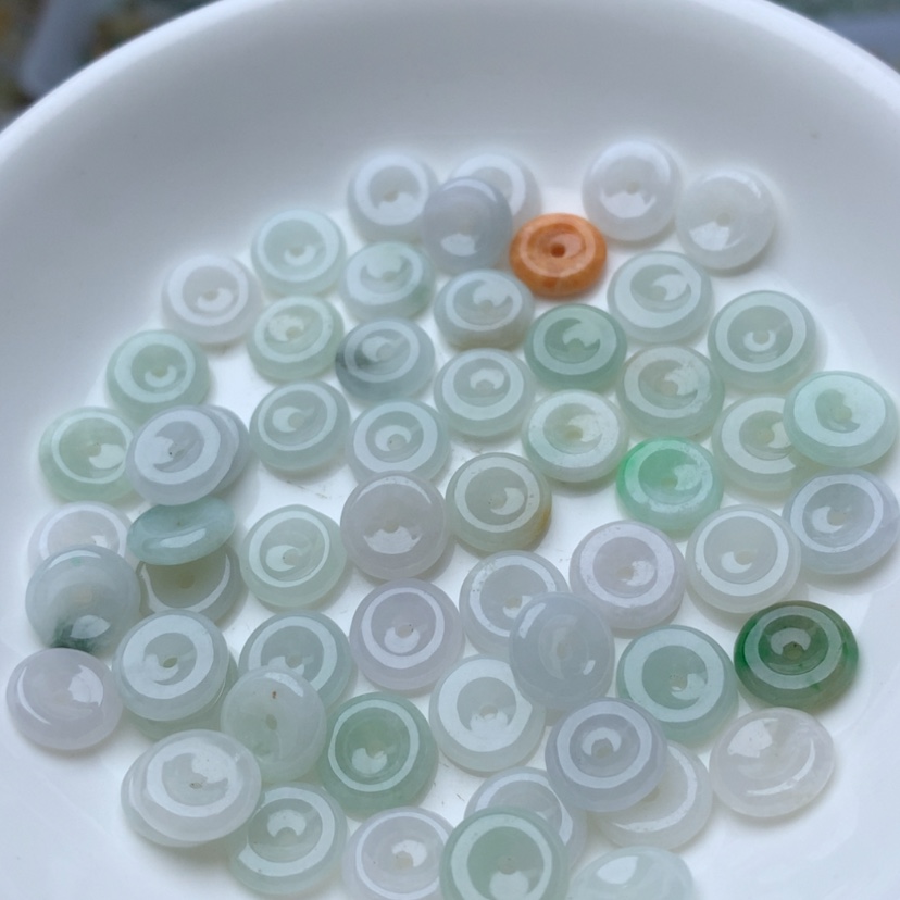 【闪购商品】翡翠手链未镶嵌卡9平安扣10个