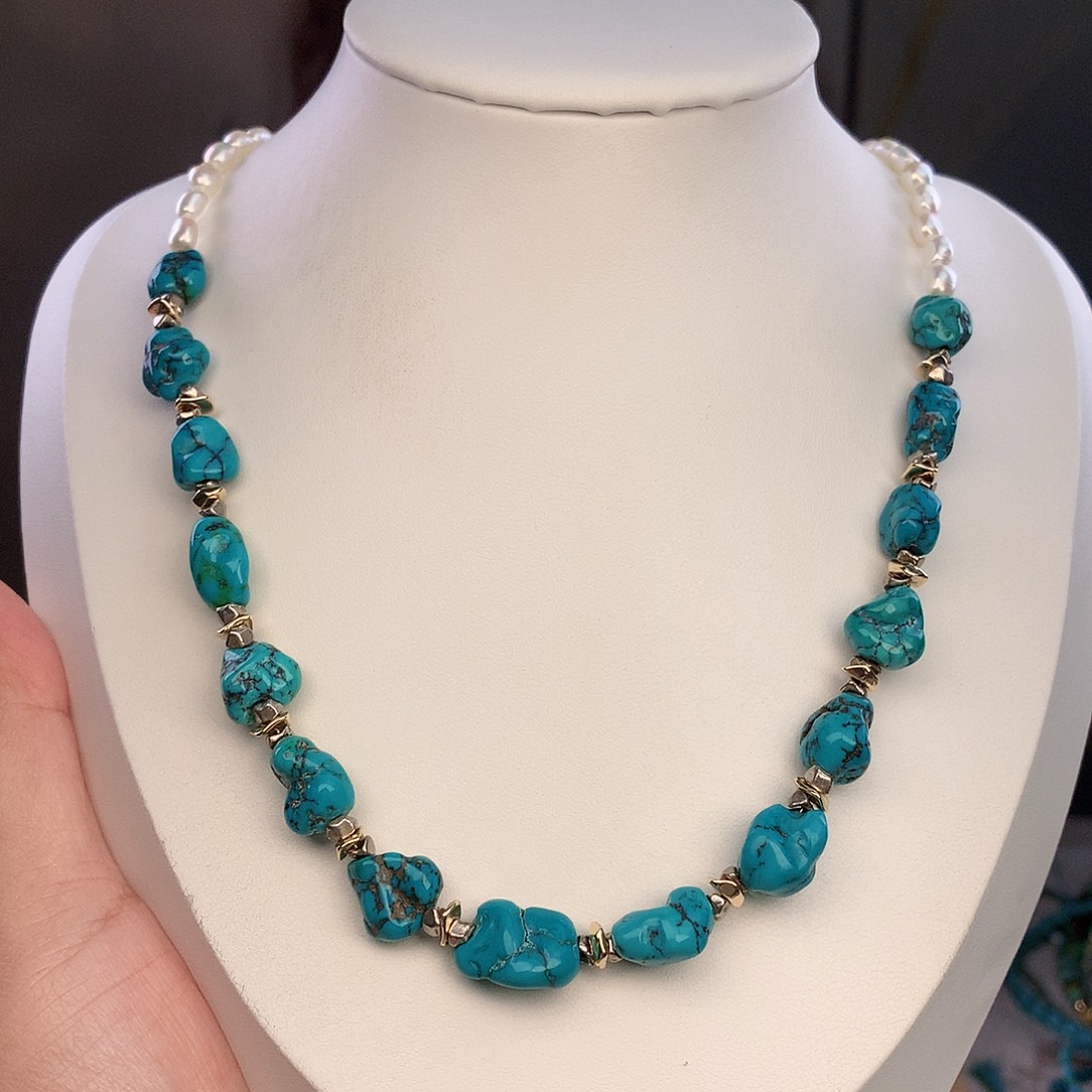 未镶嵌绿松石颈饰绿松石项链