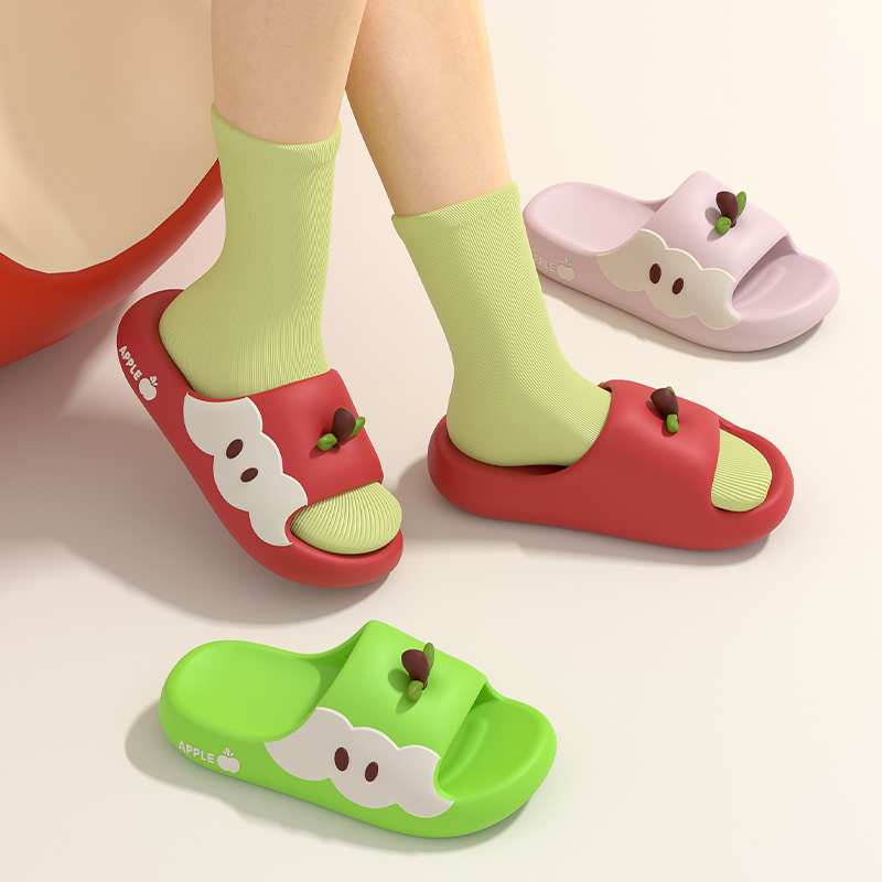 夏季儿童拖鞋卡通苹果女童可爱室内凉拖鞋防滑宝宝居家亲子拖鞋